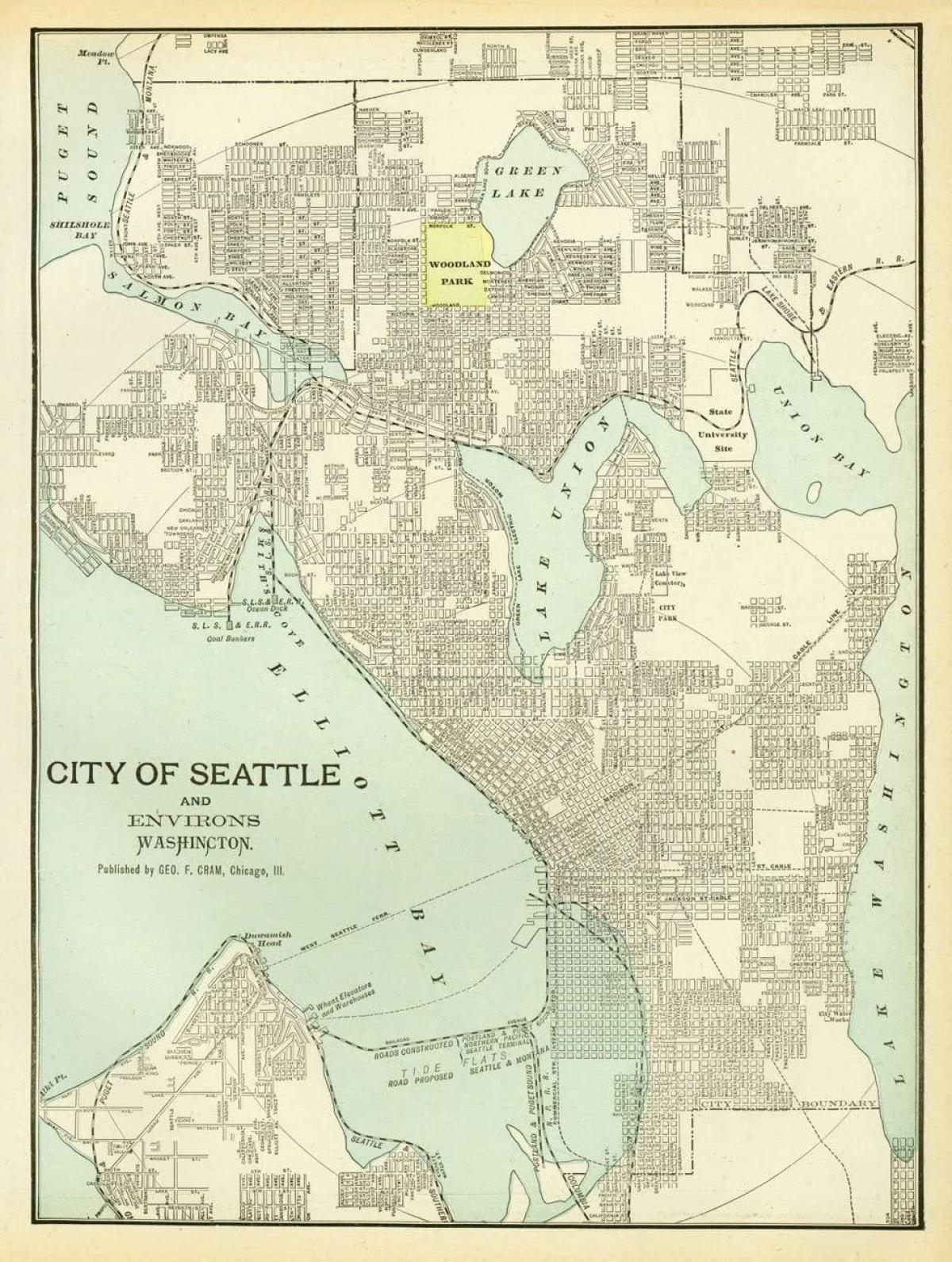 Historische Karte von Seattle