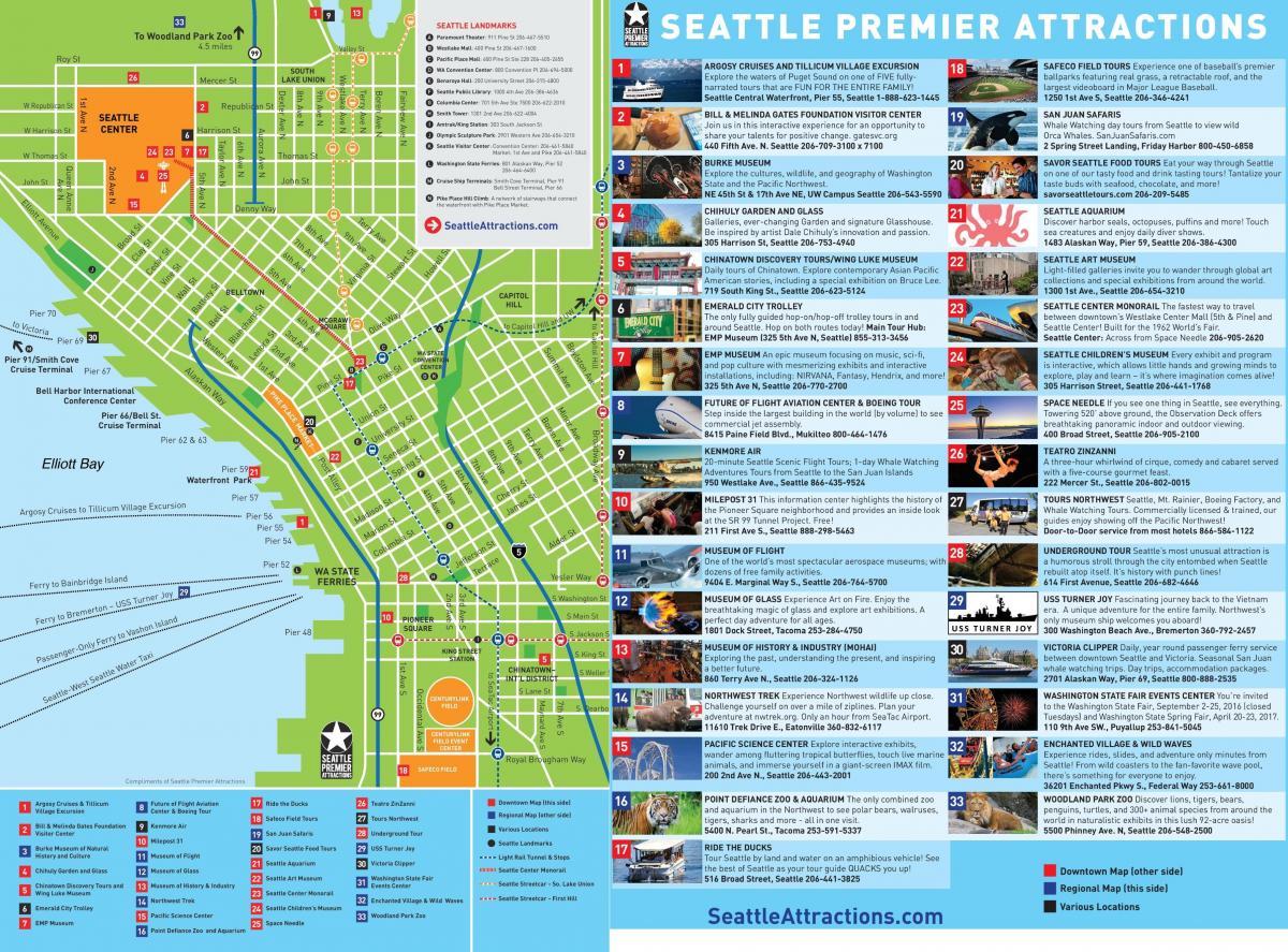 Seattle Sehenswürdigkeiten Karte