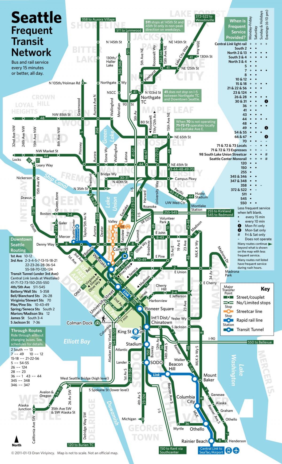 Seattle Busbahnhof Karte