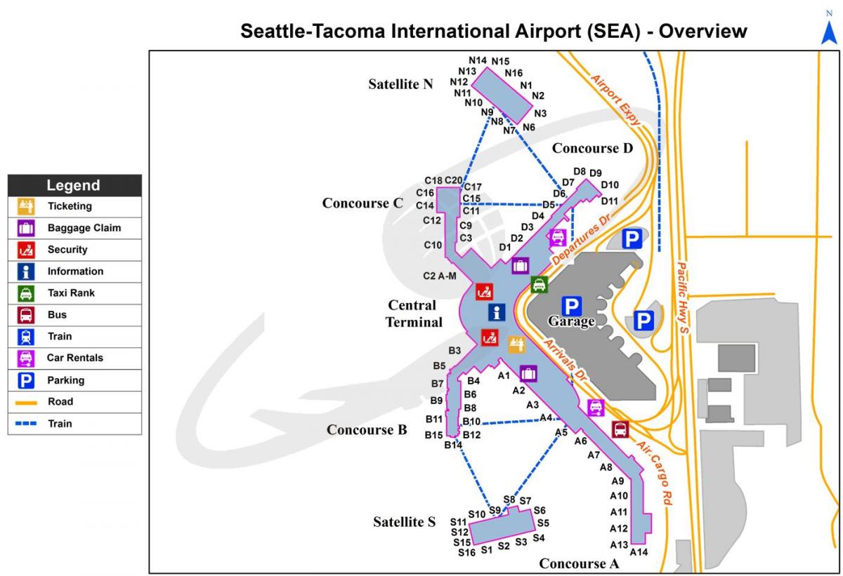 Terminalplan des Flughafens Seattle