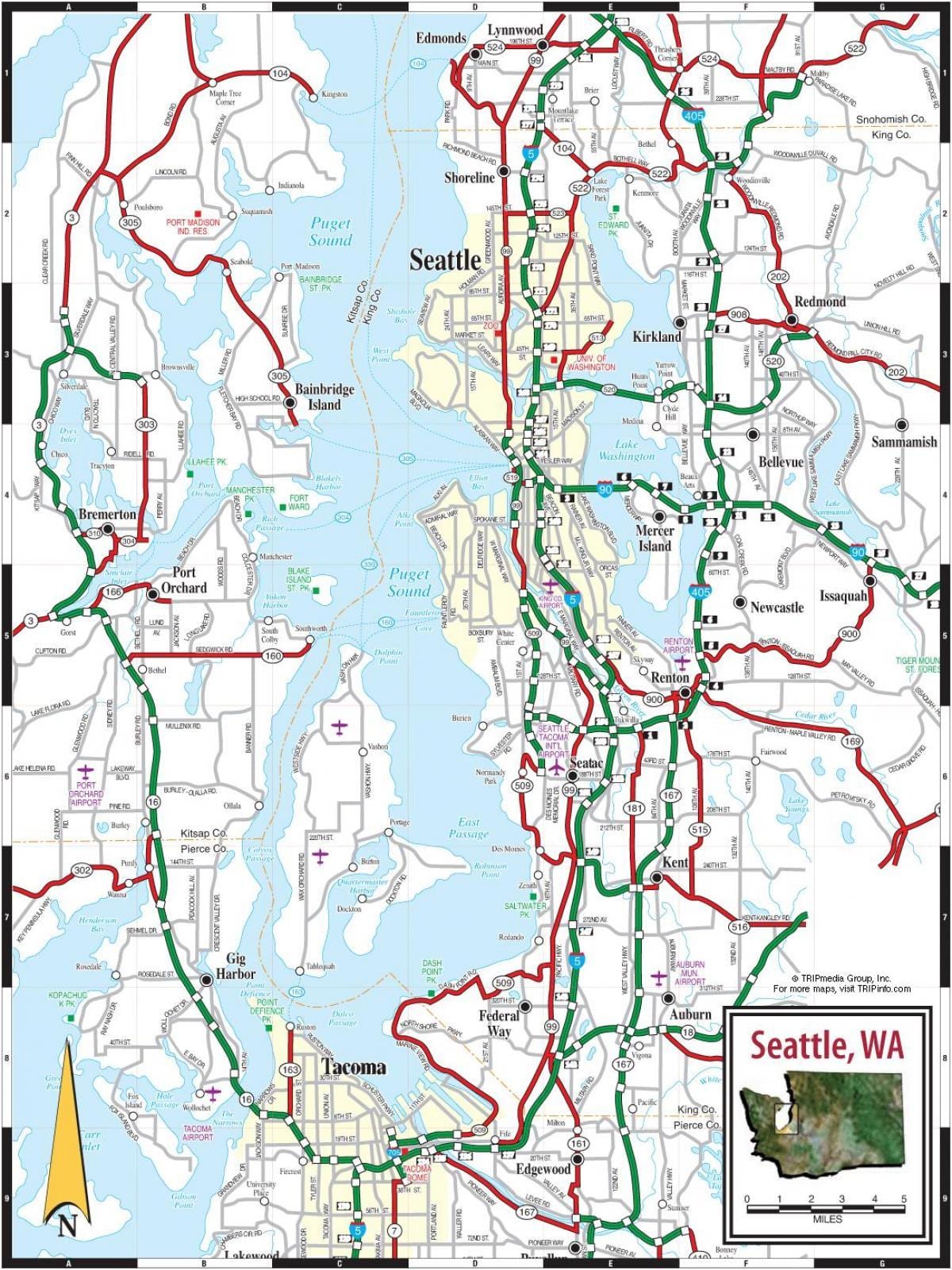 Seattle Straßenkarte