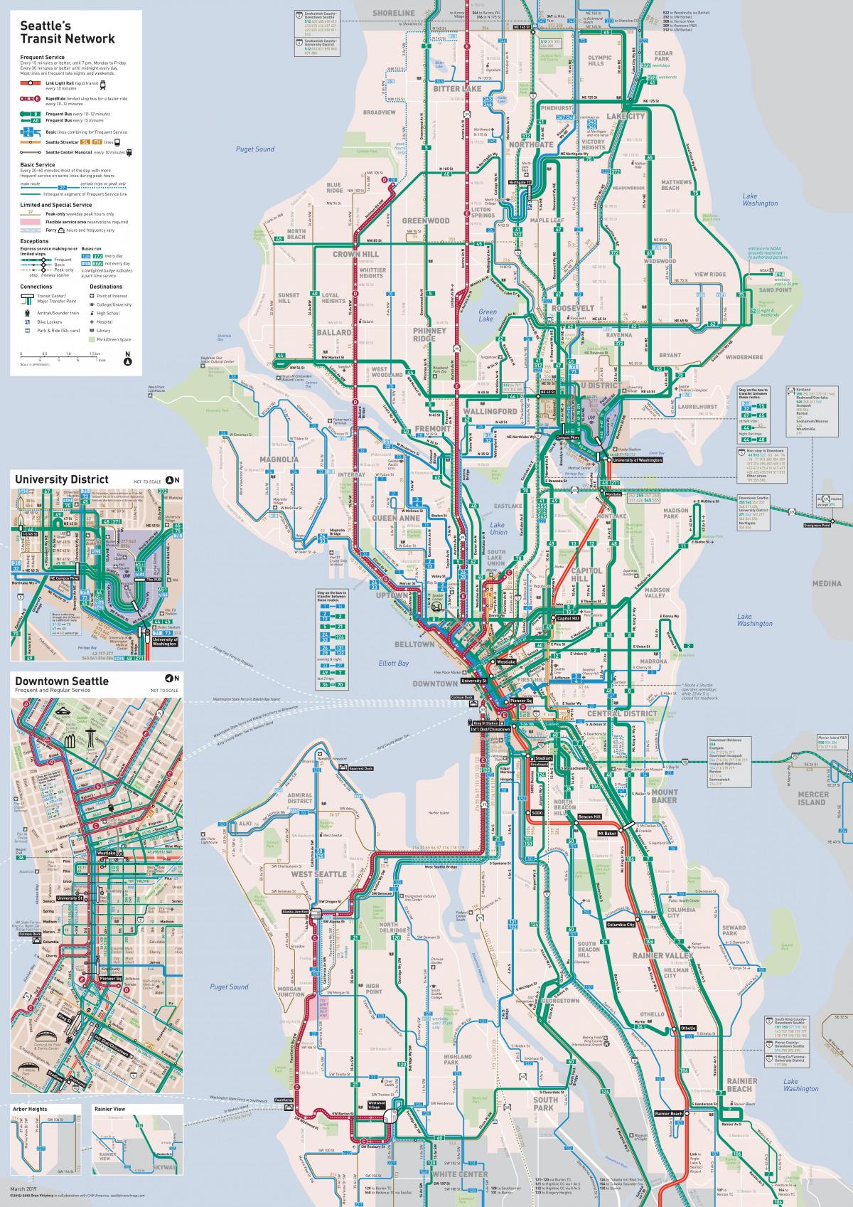 Verkehrskarte von Seattle