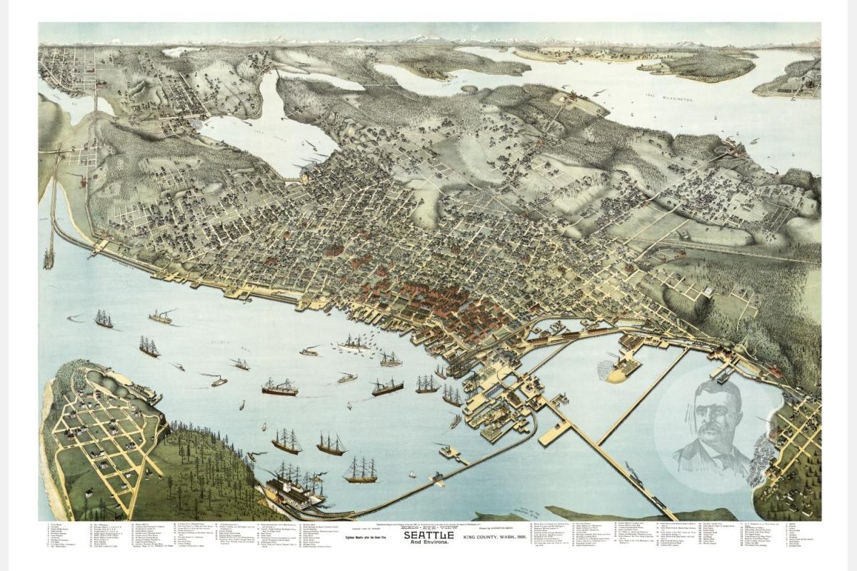 Seattle antike Karte